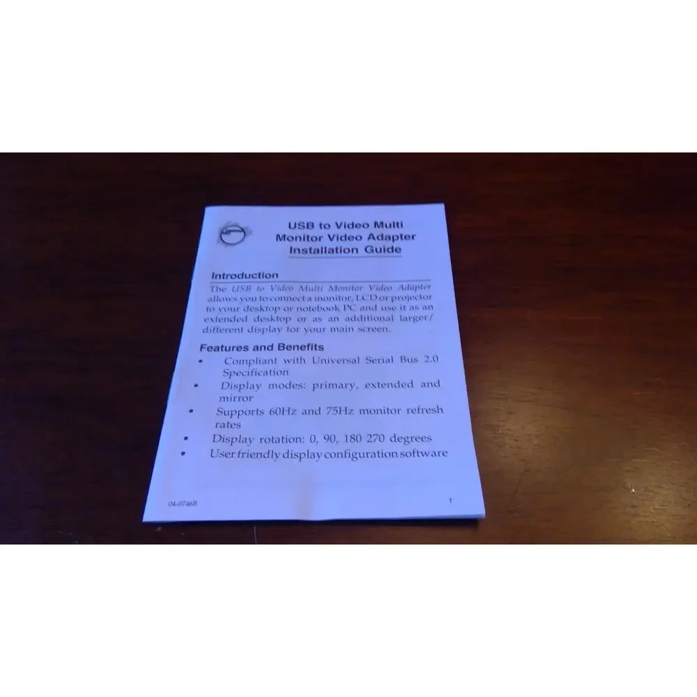 SIIG USB to DVI/VGA Multi Monitor Video Adapter JU-DV0211-S1 WITH ORIGINAL BOX